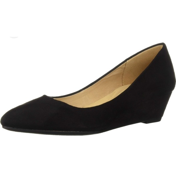 CL By Chinese Laundry Alyce Black Wedge Heel Pumps Classic Comfortable Shoes 7.5 - Picture 1 of 8